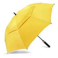 Poloautomatický extra velký deštník s dvojitou vrstvou - Žlutý