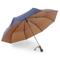 Deštník s rukojetí lebky - Modrý