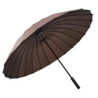 Poloautomatický holový elegantní deštník - Hnědý