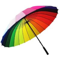 Poloautomatický holový elegantní deštník - Duhový