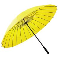 Poloautomatický holový elegantní deštník - Žlutý