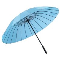 Poloautomatický holový elegantní deštník - Světle modrý