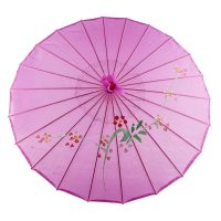 Čínský deštník z olejového papíru - Třešňový květ, fialový