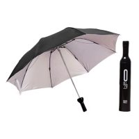 Skládací deštník s UV ochranou ve tvaru lahve - Černý
