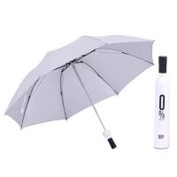 Skládací deštník s UV ochranou ve tvaru lahve - Bílý