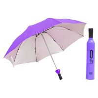 Skládací deštník s UV ochranou ve tvaru lahve - Fialový