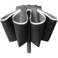 Unisex automatický obrácený deštník s reflexním pruhem - Šedý