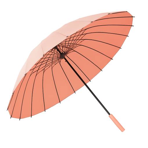 Foto - Poloautomatický holový elegantní deštník - Světle růžový