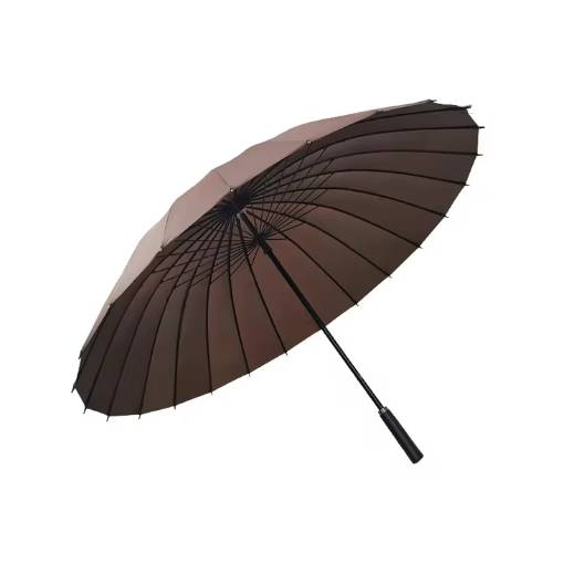 Foto - Poloautomatický holový elegantní deštník - Hnědý